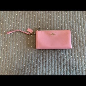 Coach double zip wristlet